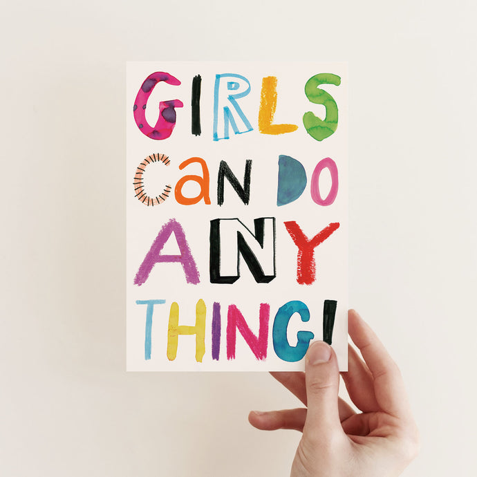 GIRLS CAN POSTCARD