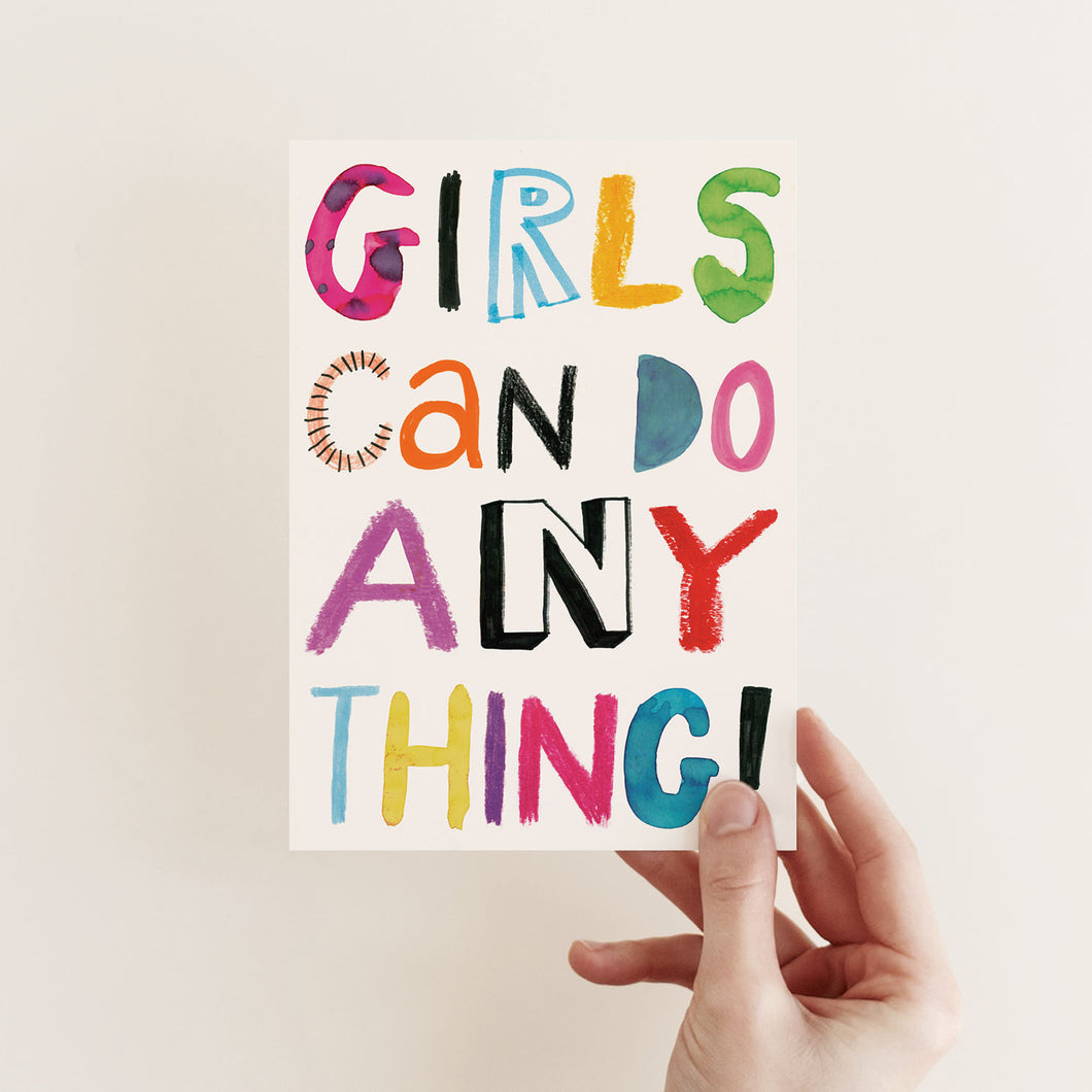 GIRLS CAN POSTCARD